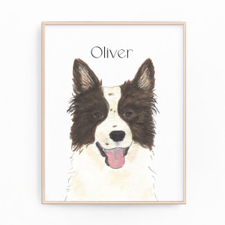 Impression Photo Portrait Collie de bordure personnalisée