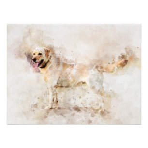 Impression Photo Portrait d'aquarelle de chien de Labrador Retrieve