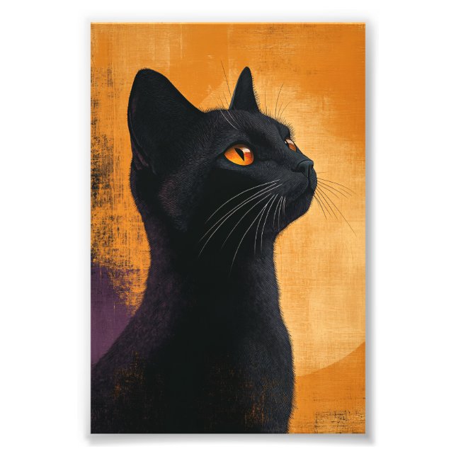 Impression Photo Portrait de chat noir (Devant)