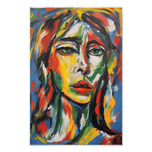 Impression Photo Portrait de femme Abstraite, expressionniste dynam