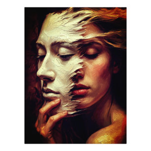 Impression Photo Portrait de femme surréaliste avec masque peint