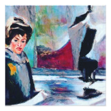 Portrait de femme vintage avec Arrière - plan Abst