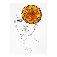 Portrait de fleur de naissance personnalisé d'octo