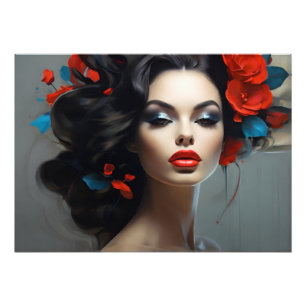 Impression Photo Portrait de mode de l'art féminin