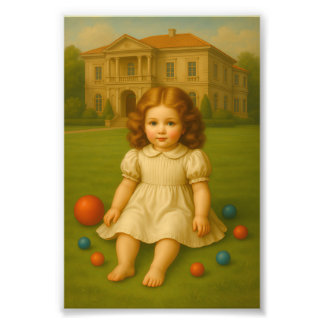 Impression Photo « Portrait d'enfant vintage dans un jardin – Nurse