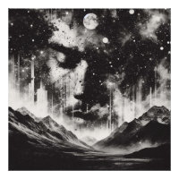 Portrait double exposition avec Starry Sky Mountai
