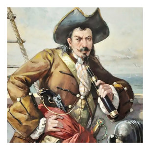 Impression Photo "Portrait d'un pirate" par un artiste inconnu