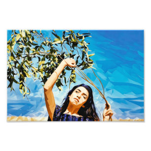 Impression Photo Portrait d'une femme en plein air sous le ciel ble
