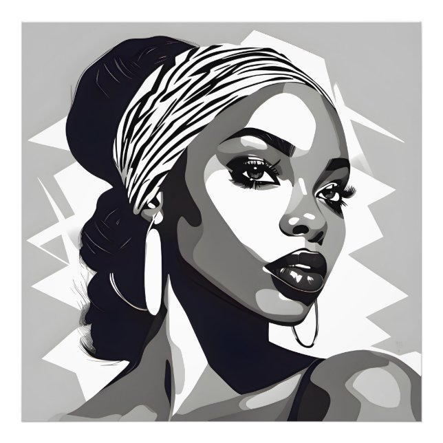Impression Photo Portrait d'une femme noire (Devant)