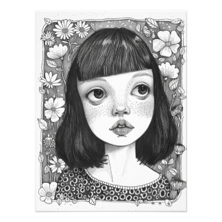 Impression Photo Portrait d'une fille avec des fleurs