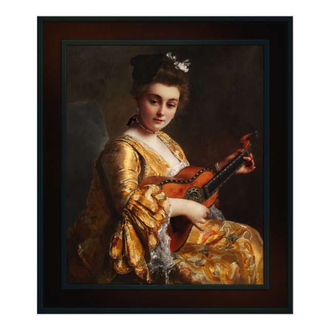 Impression Photo Portrait d'une jeune dame jouant de la guitare par (Devant)
