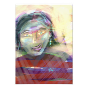 Impression Photo Portrait Féminin Contemporain de Couleur Réfléchie