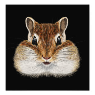 Impression Photo Portrait illustré de Chipmunk.