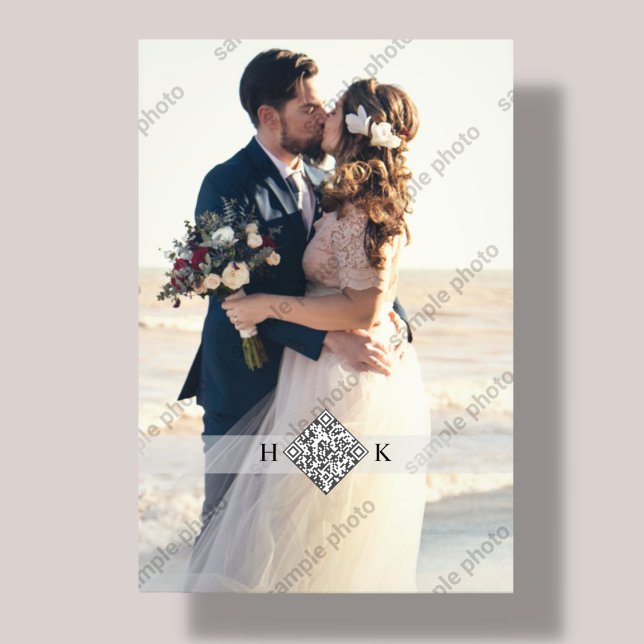 Impression Photo Portrait mariage | Code QR du monogramme (Créateur téléchargé)