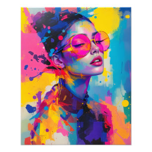Impression Photo Portrait moderne contemporain Femmes Verres roses