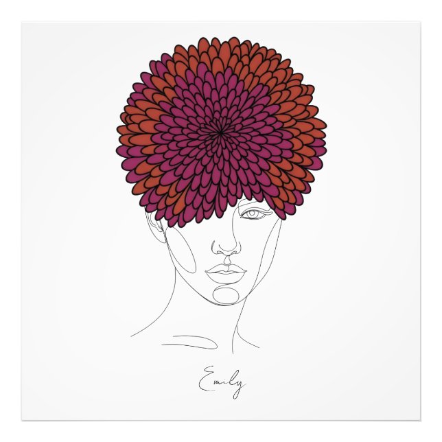 Impression Photo Portrait personnalisé de la fleur de naissance de  (Devant)