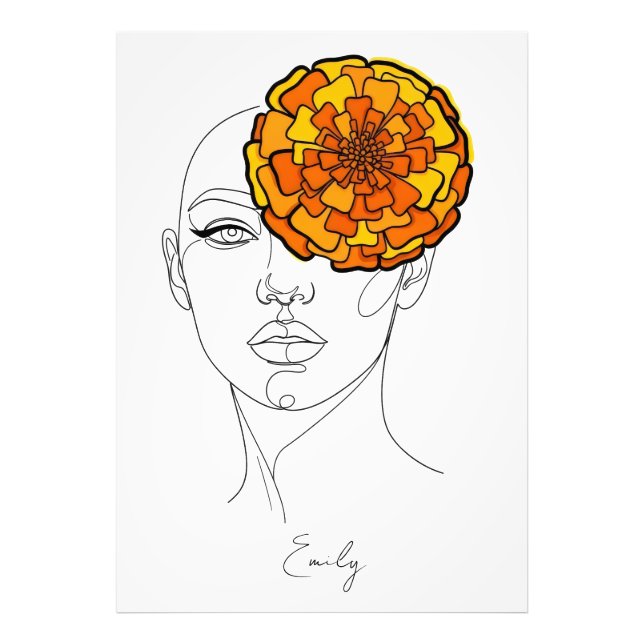 Impression Photo Portrait personnalisé de la fleur de naissance d'o (Devant)