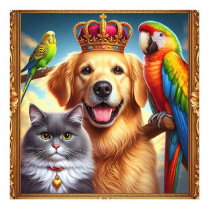 Impression Photo Portrait royal personnalisé pour animaux de compag