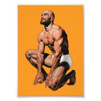 Impression Photo Position de départ du coureur musclé - Fitness Vin