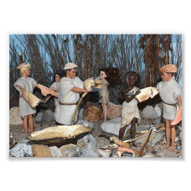 Impression Photo Poupées à l'époque préhistorique. (Devant)