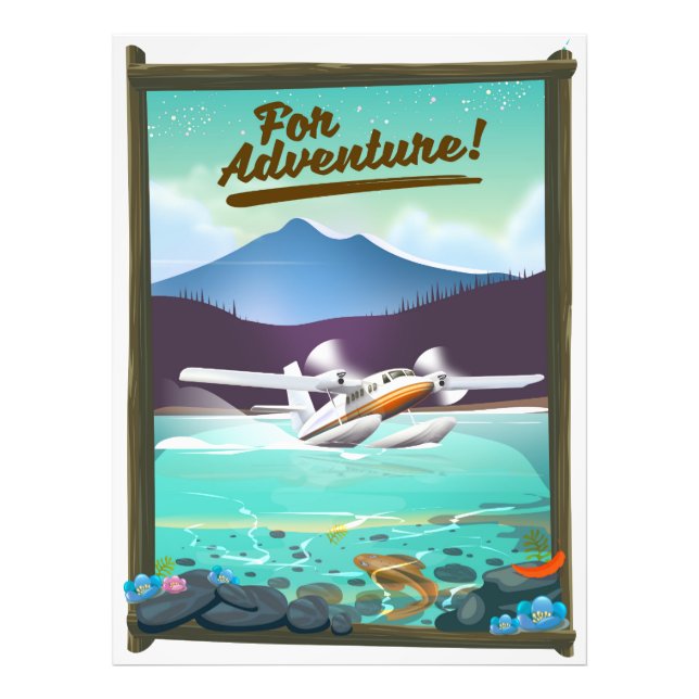 Impression Photo Pour l'aventure ! Affiche de voyage en hydravion (Devant)