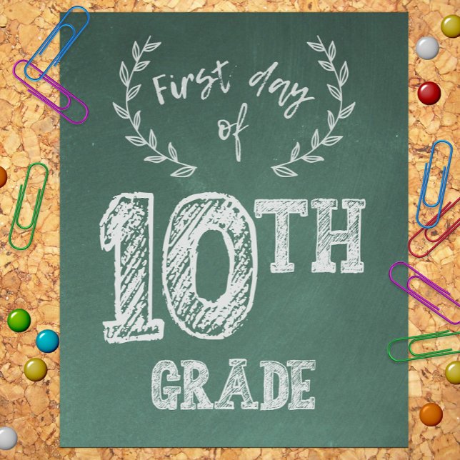 Impression Photo Premier jour d'école, 1er jour 10e année, Sophomor (Créateur téléchargé)