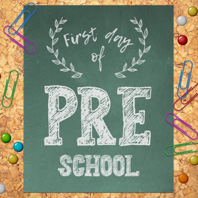 Impression Photo Premier jour Retour à l'école, 1er jour Pré-K, pré (Créateur téléchargé)