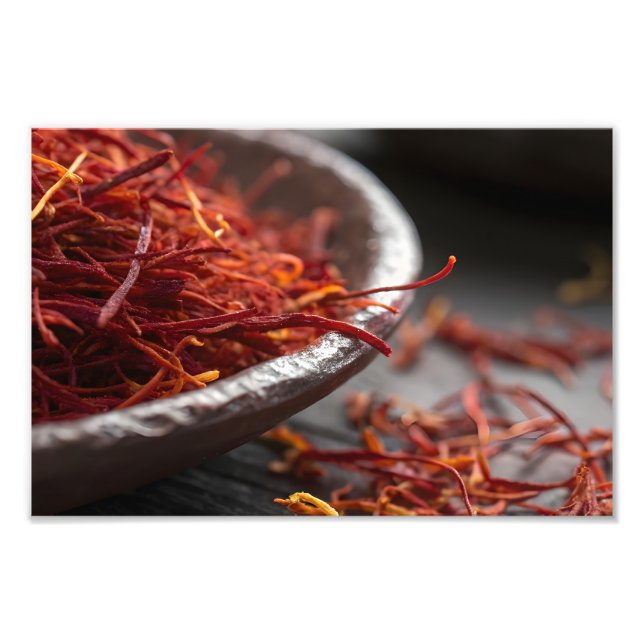 Impression Photo Premium Saffron Threads Extreme Macro Close Up Lux (Devant)