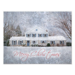 Impression Photo Primitive Winter Snow Country Rustic Open House