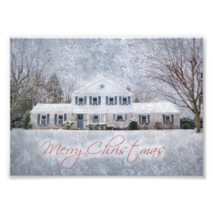 Impression Photo Primitive Winter Snow Country Rustic Open House