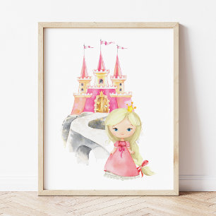 Impression Photo Princesse, Cheveux Blonde, Château, Couronne, Peti