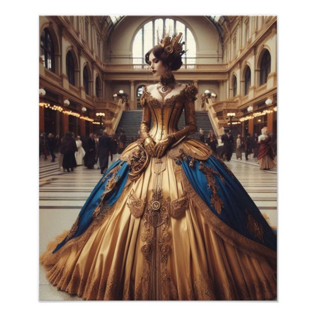 Impression Photo Princesse dorée Steampunk Victorien Industriel (Devant)