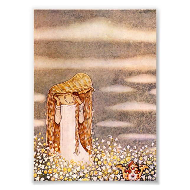 Impression Photo “Princesse Tuvstarr” aquarelle de John Bauer (Devant)