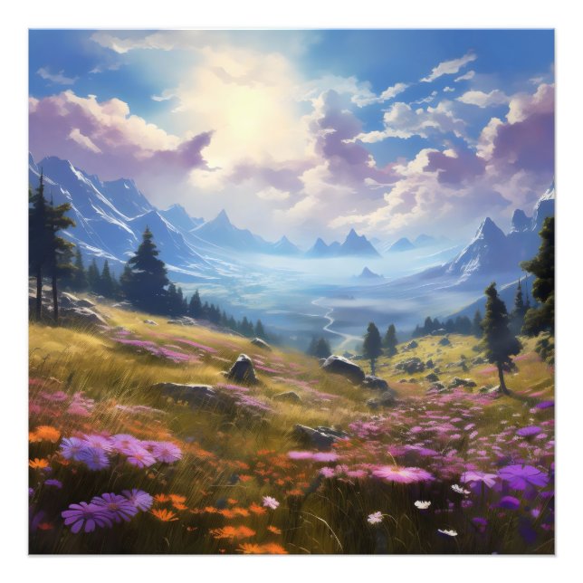Impression Photo Printemps dans les montagnes (Devant)