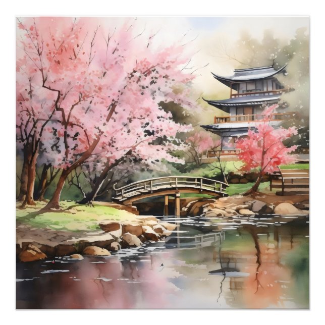 Impression Photo Printemps du jardin japonais (Devant)