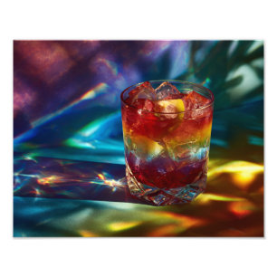 Impression Photo Prisme de Lumière de Cocktail Arc-en-Ciel Fantaisi