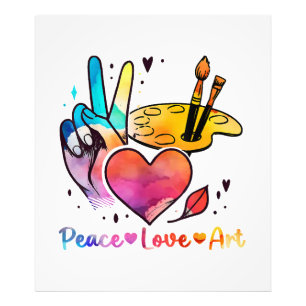 Impression Photo Professeur D'Art Peace Love Art Pour Artistes Et P
