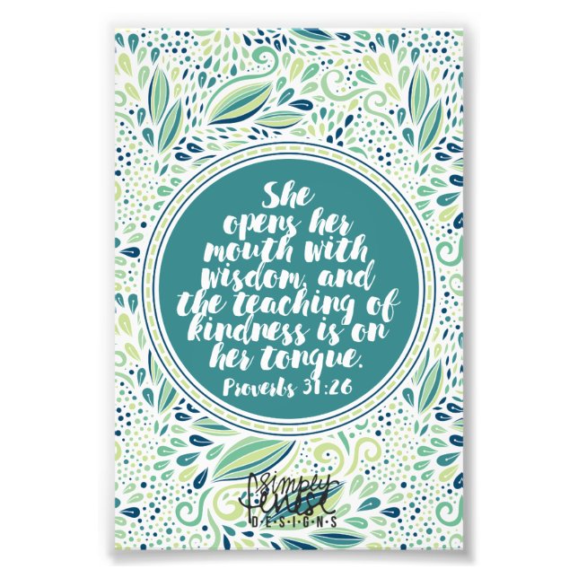 Impression Photo Proverbes 31:26 Enseignement de la sainteté Écritu (Devant)