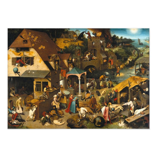 Impression Photo Proverbes hollandais par Pieter Bruegel l'Ancien (Devant)