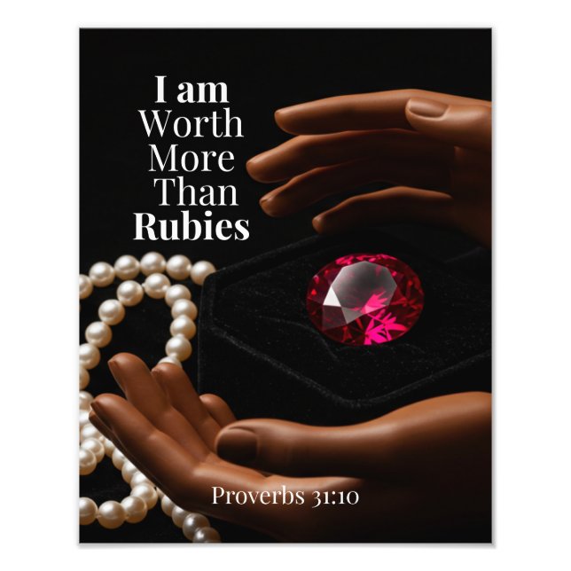 Impression Photo Proverbs 31:10 "Worth Far More Than Rubies" Canvas (Devant)