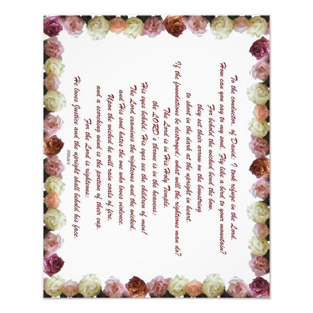 Impression Photo Psaume 11, Écriture, Verse de la Bible, (Devant)