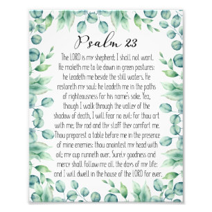 Impression Photo Psaume 23 Le Seigneur Est Mon Berger, Eucalyptus