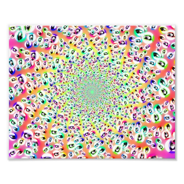 Impression Photo Psychédélique Rainbow Eyes Mandala (Devant)