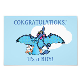 Impression Photo Pterodactyl Dinosaur C'est un Baby shower garçon