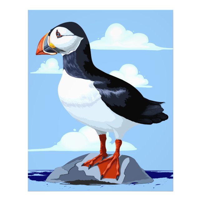 Impression Photo Puffin Cute Oiseau de mer Atlantique (Devant)