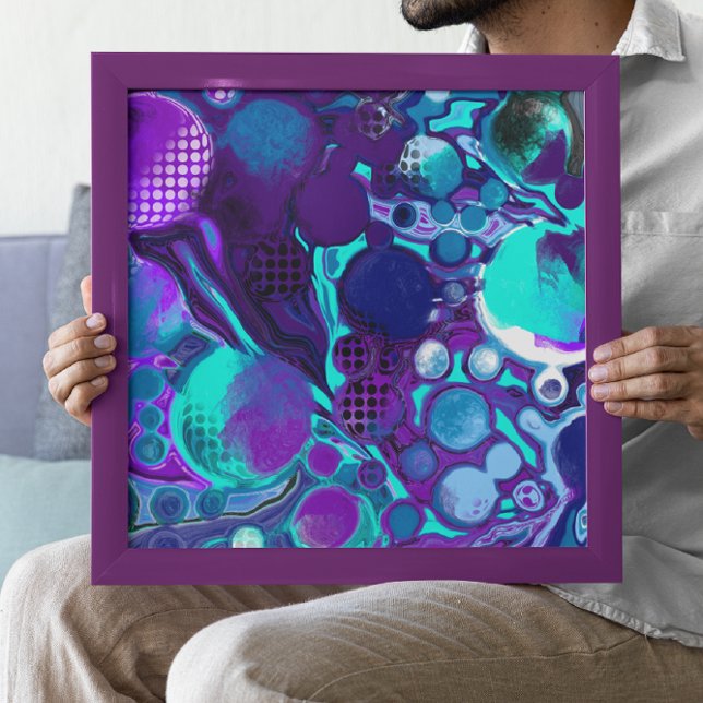Impression Photo Purple et Turquoise Abstrait peinture numérique po (Créateur téléchargé)