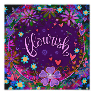 Impression Photo Purple Flourissant Inspirationnel Coeur Floral Plu