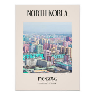 Impression Photo Pyongyang Corée du Nord Affiche de voyage RPDC