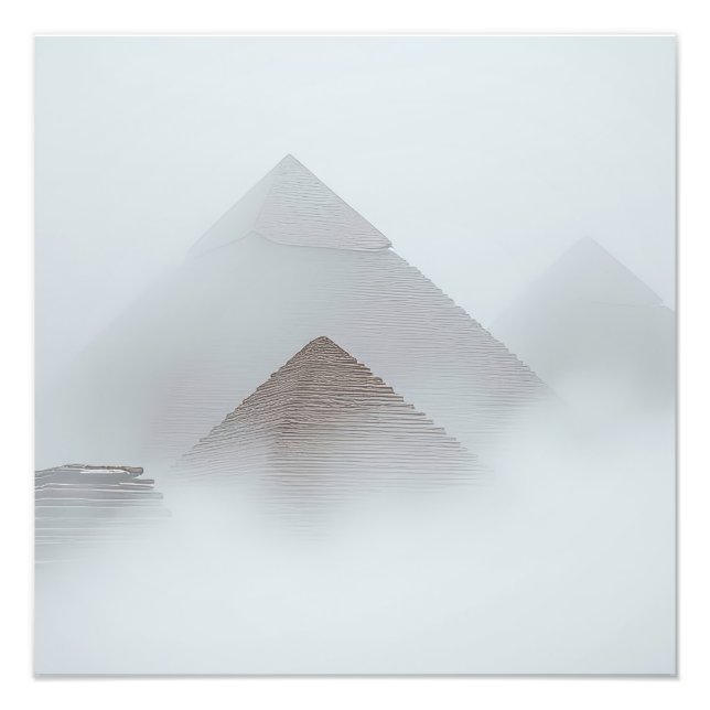 Impression Photo Pyramides dans la Brume (Devant)