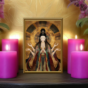 Impression Photo Quan Yin : Affiche Art Nouveau Bouddhiste Goddess